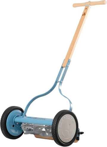 MG's VintageCut 16” Manual Reel Lawn Mower – 5 Blade Classic Push Grass Cutter with Adjustable Height