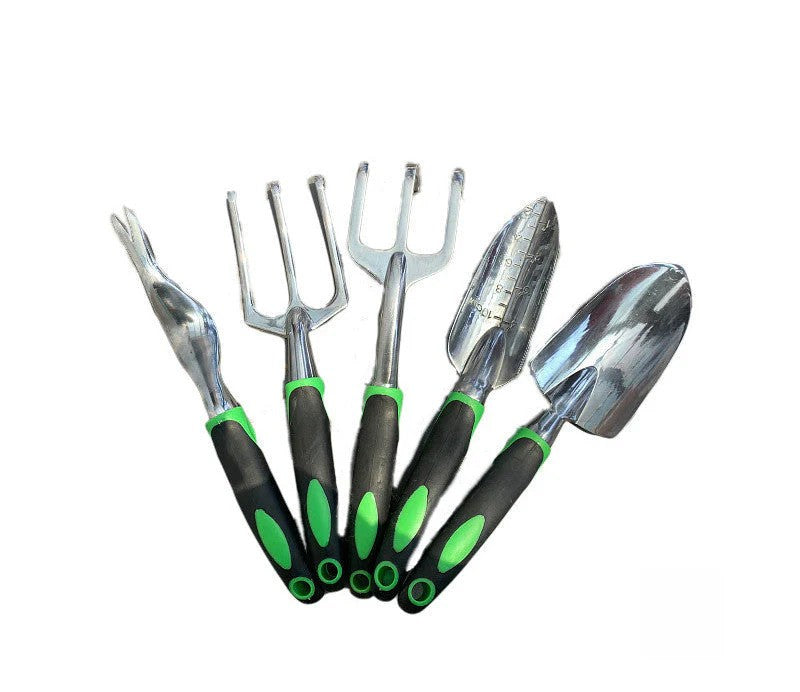 MG's Garden Supplies 9-piece Aluminum Alloy Set, Silicone Two-color Handle Shovel Gardening Tools